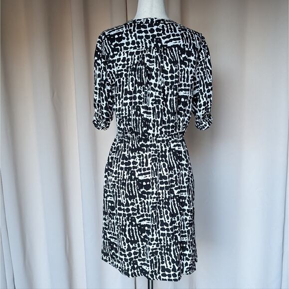 ba&sh Oia Knee Length Printed Black and White Dress, size S - Picture 3 of 8